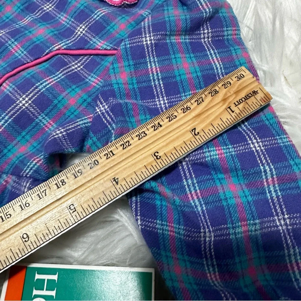 Healthtex one piece romper longsleeves plaid with collar ribbons 12 mos new